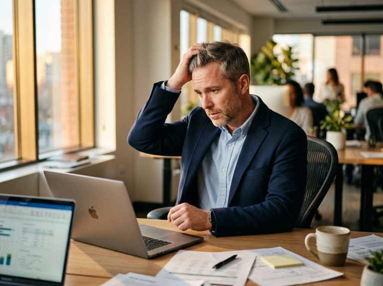 man experiencing afternoon mental fatigue at office desk