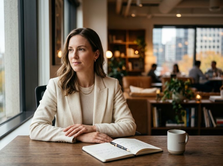 Professional woman contemplating workplace stress management