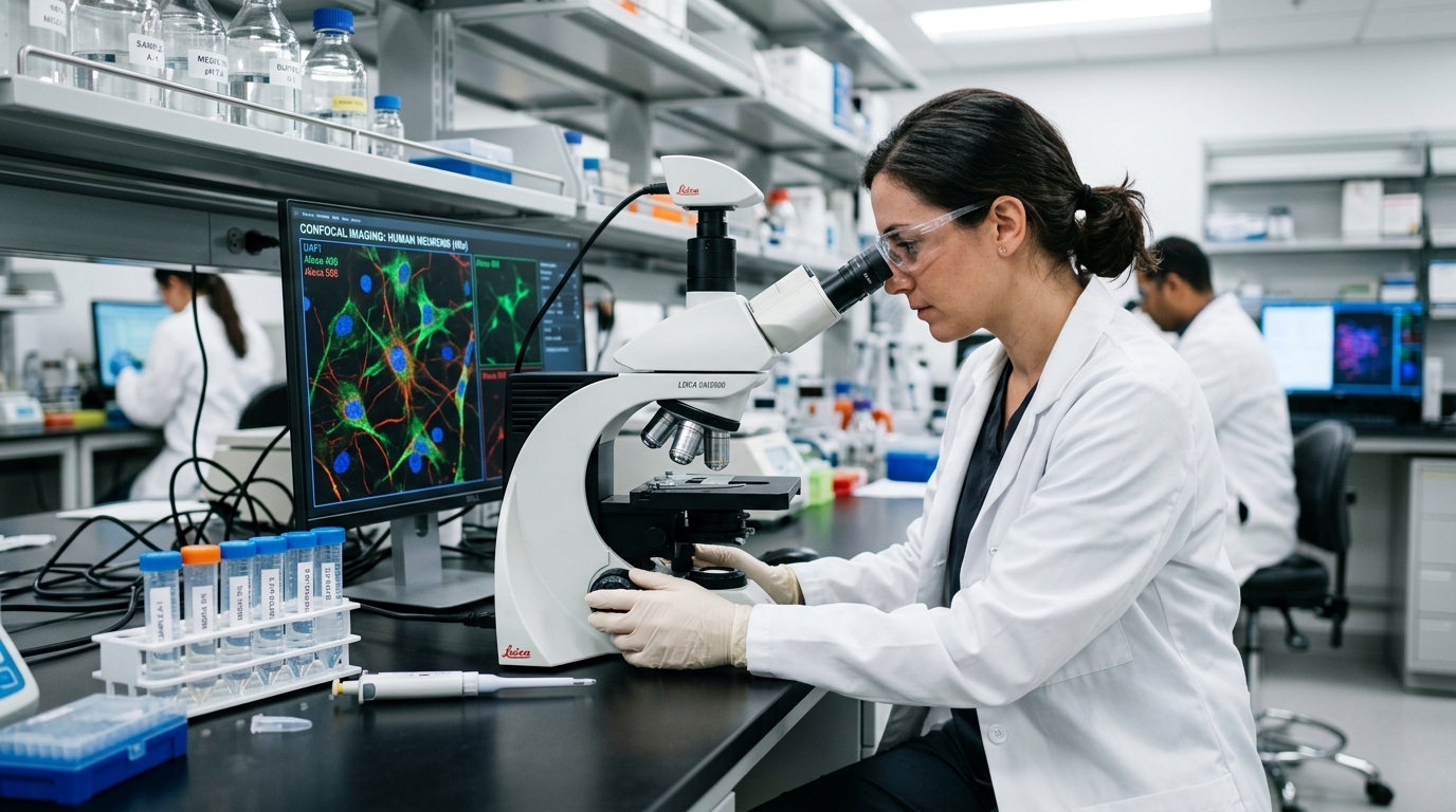 laboratory equipment showing cellular research and mitochondrial science