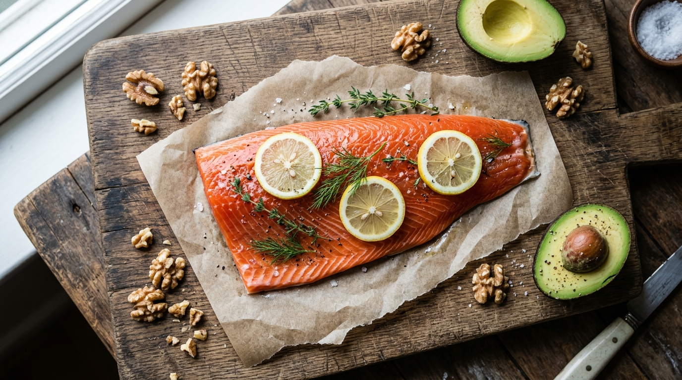 wild salmon with omega-3 rich foods