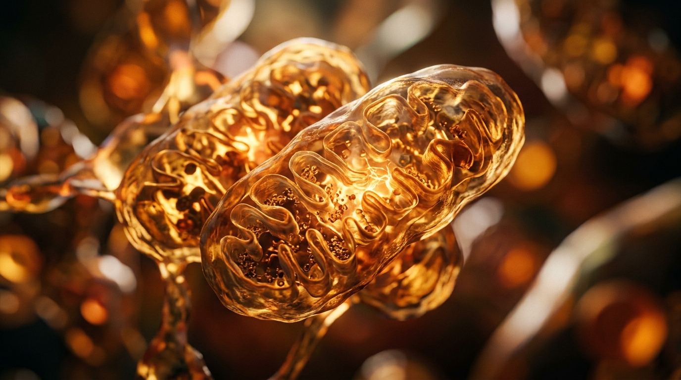 abstract cellular structures suggesting mitochondrial energy production