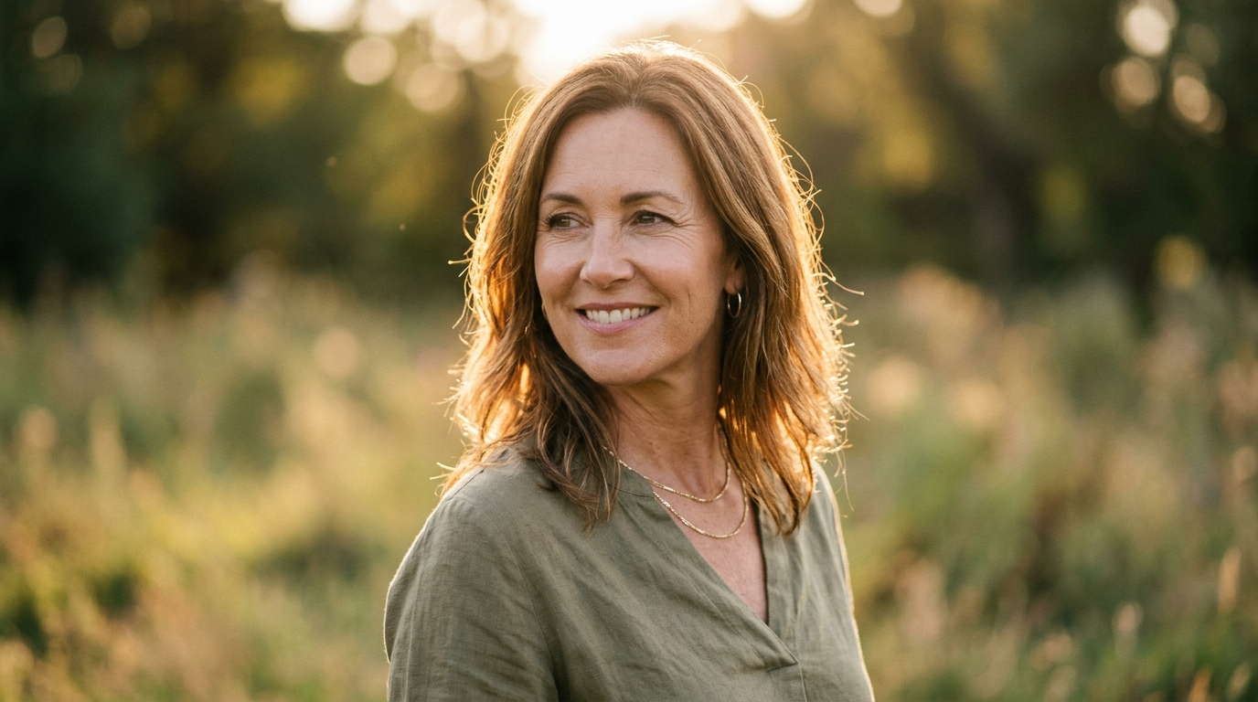 confident woman aging gracefully with cellular health support