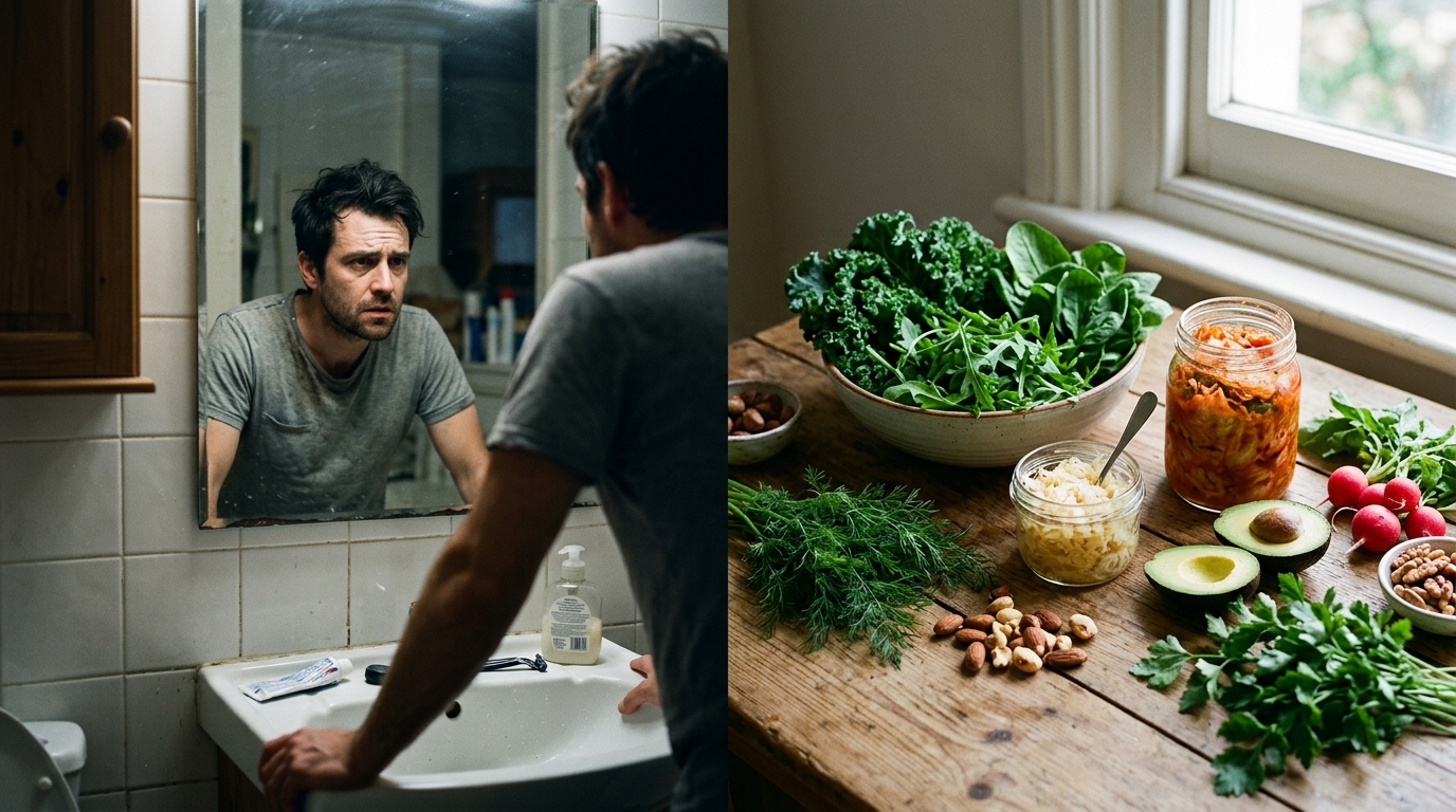 stress reflection contrasted with calming nutrient dense foods