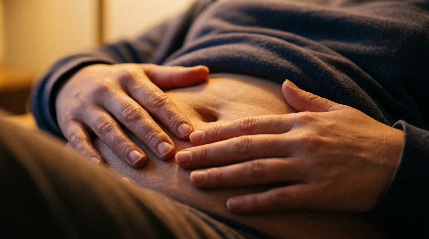 peaceful stomach area representing digestive repair