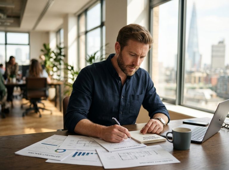 focused professional man working with natural energy