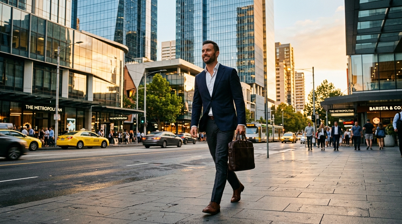 Man working with clearer concentration during a calmer afternoon routine