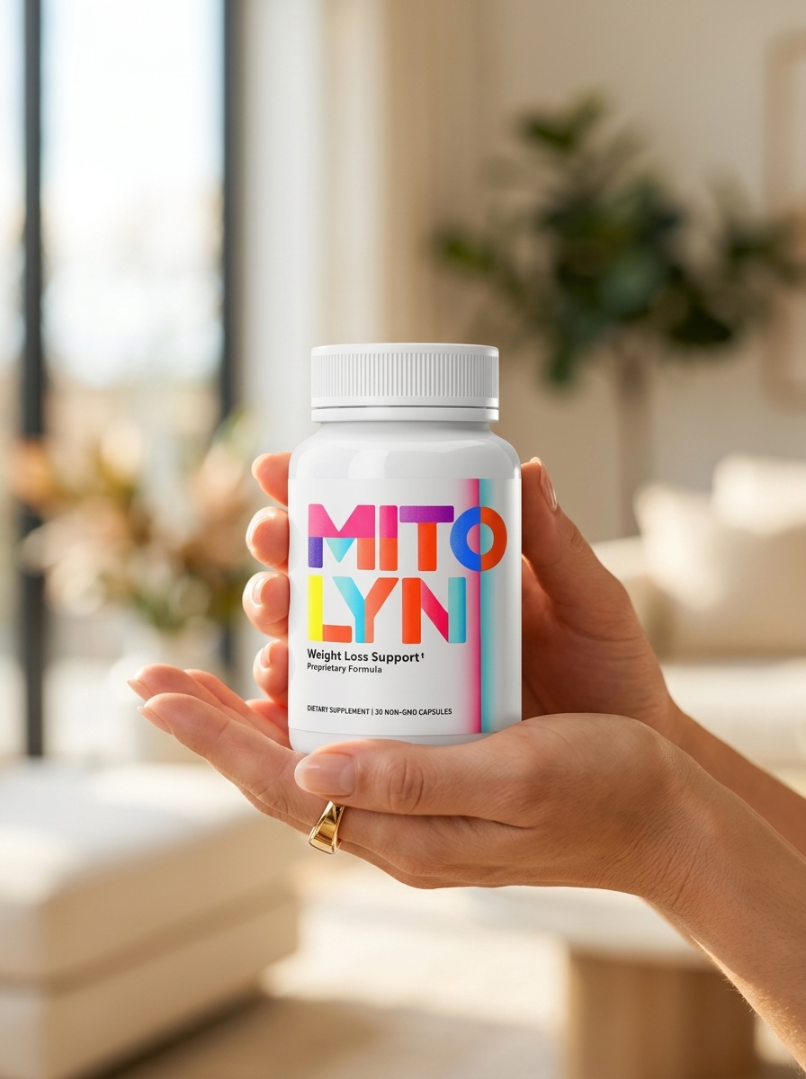 Mitolyn cellular health supplement bottle in hands