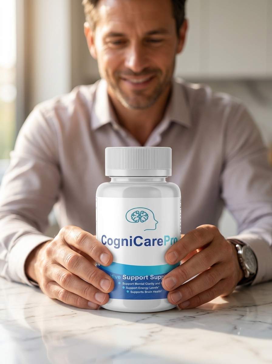 CogniCare Pro supplement with confident hands