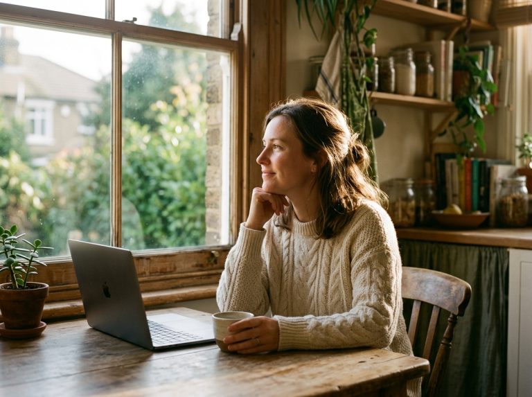 woman by window in golden afternoon light