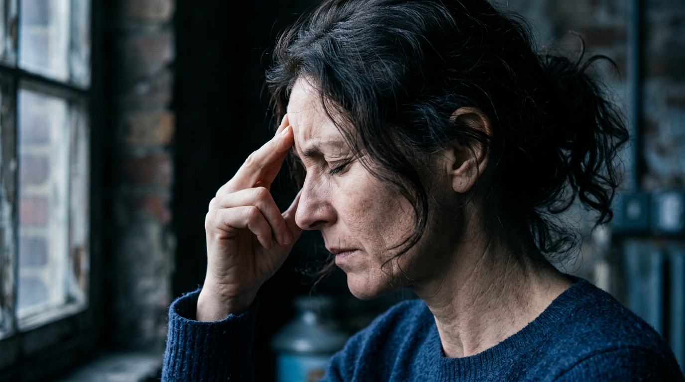 woman experiencing mental fatigue and brain fog