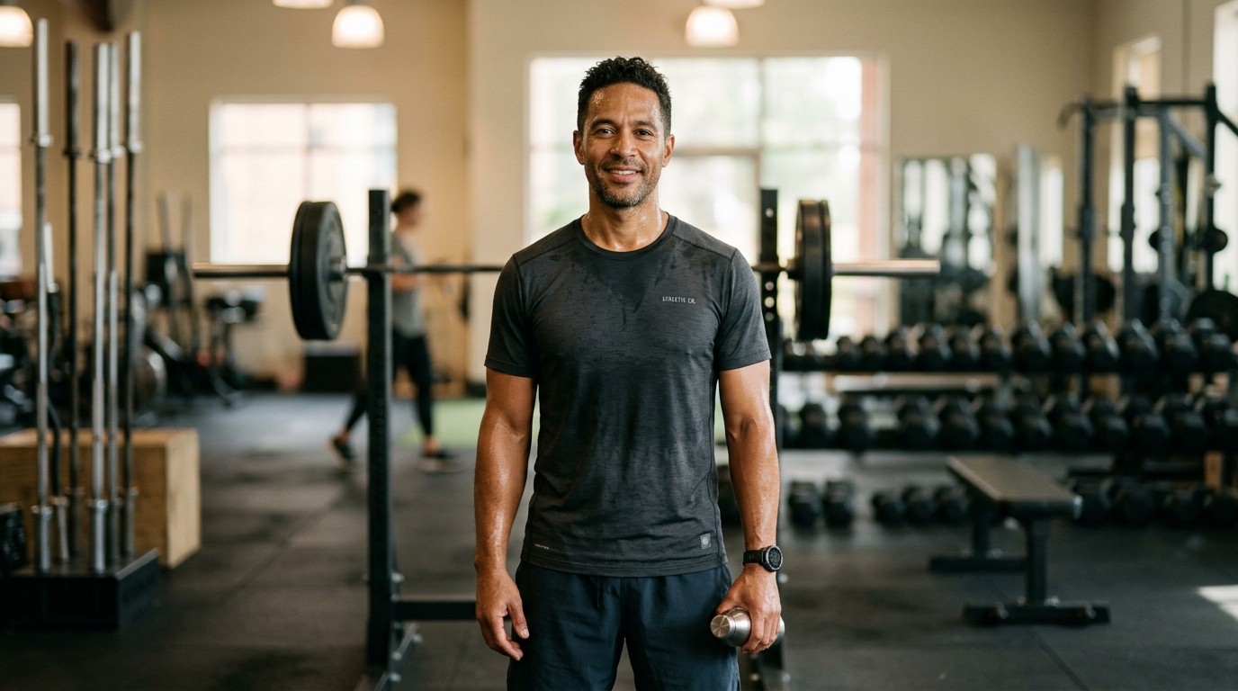 man gym post workout natural confidence