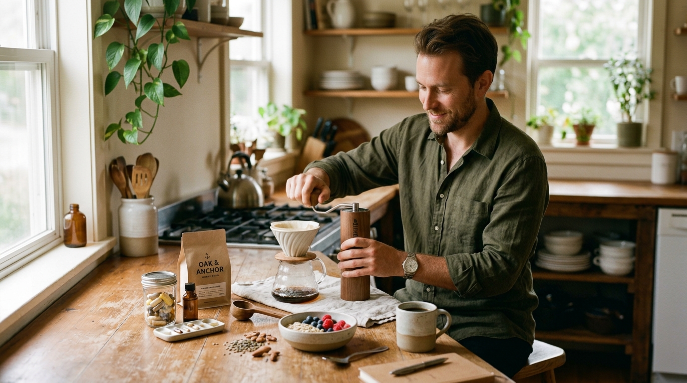 man creating intentional morning routine