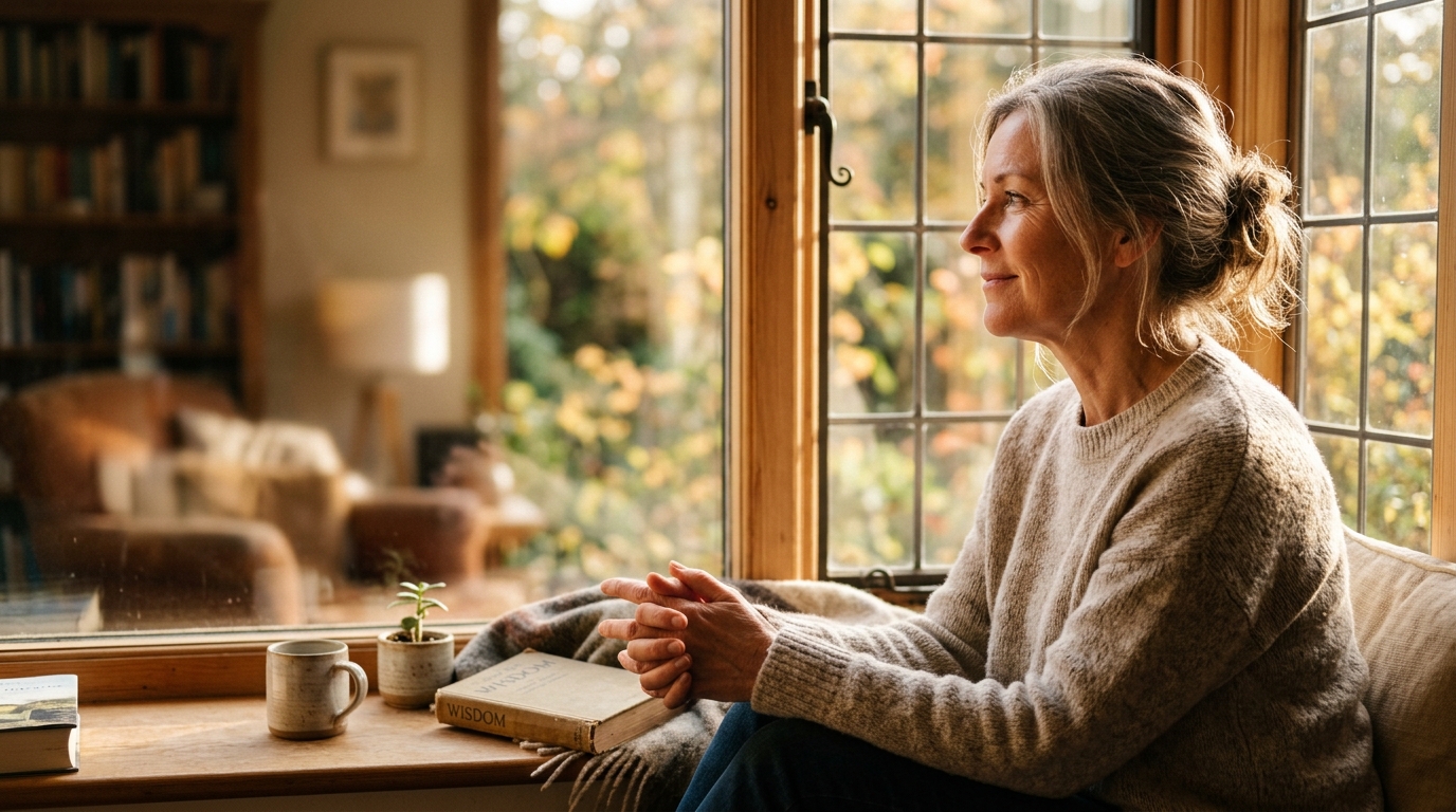 woman in profile with contemplative expression