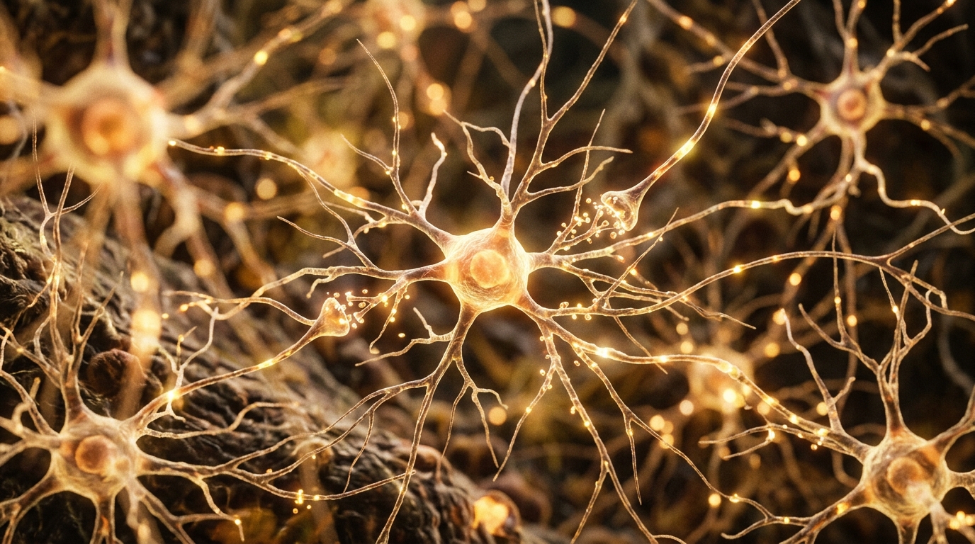 abstract cellular structures representing brain neurons