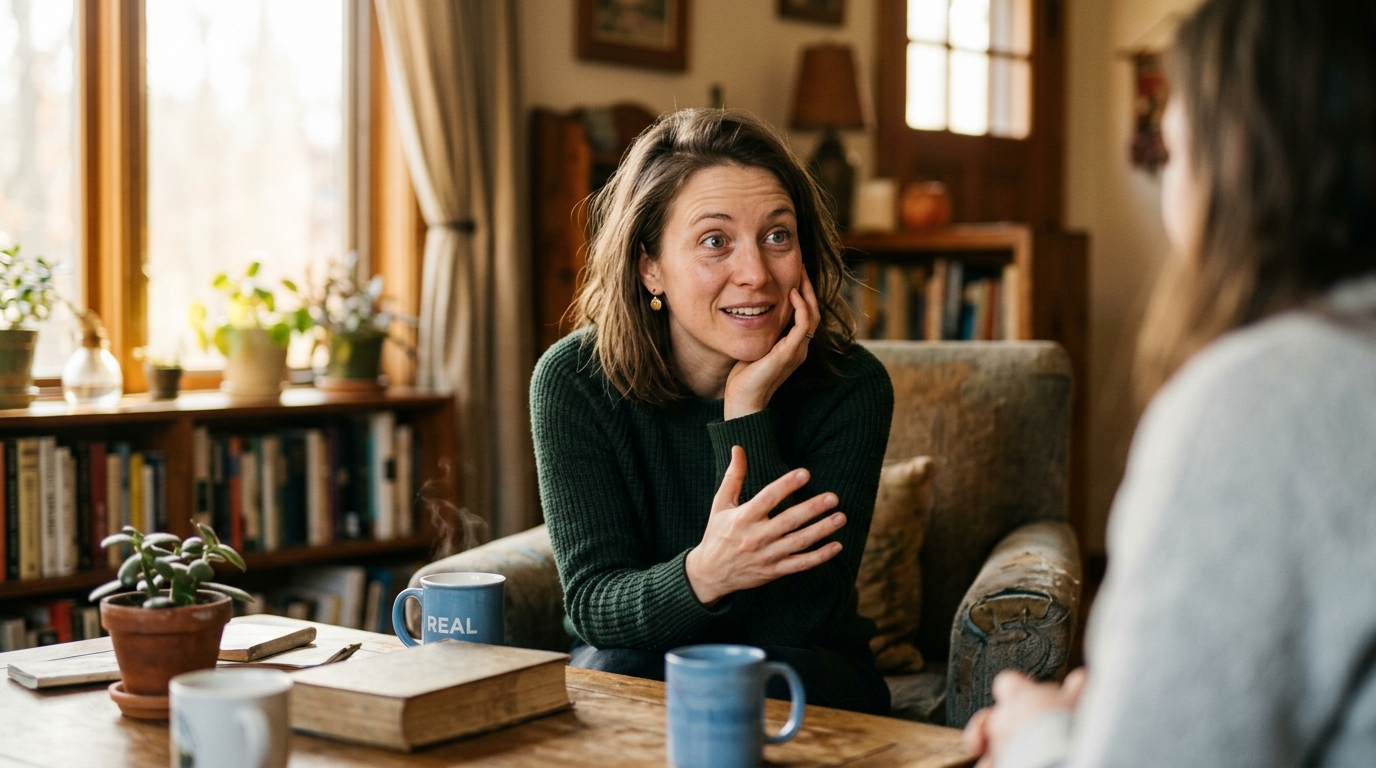 woman having meaningful conversation about energy and health