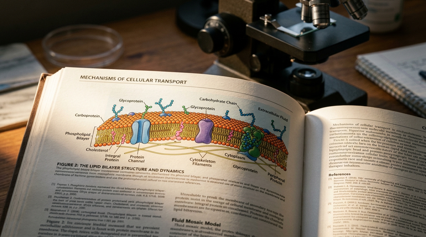 cellular membrane structure scientific illustration