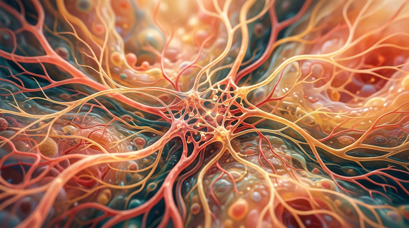 abstract representation of gut skin connection pathways