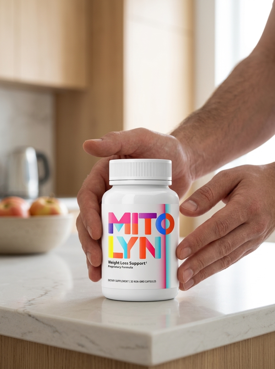 Mitolyn supplement bottle held with confidence