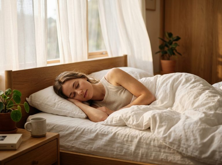 woman sleeping peacefully in morning light