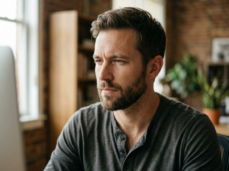 Professional man focused with mental clarity