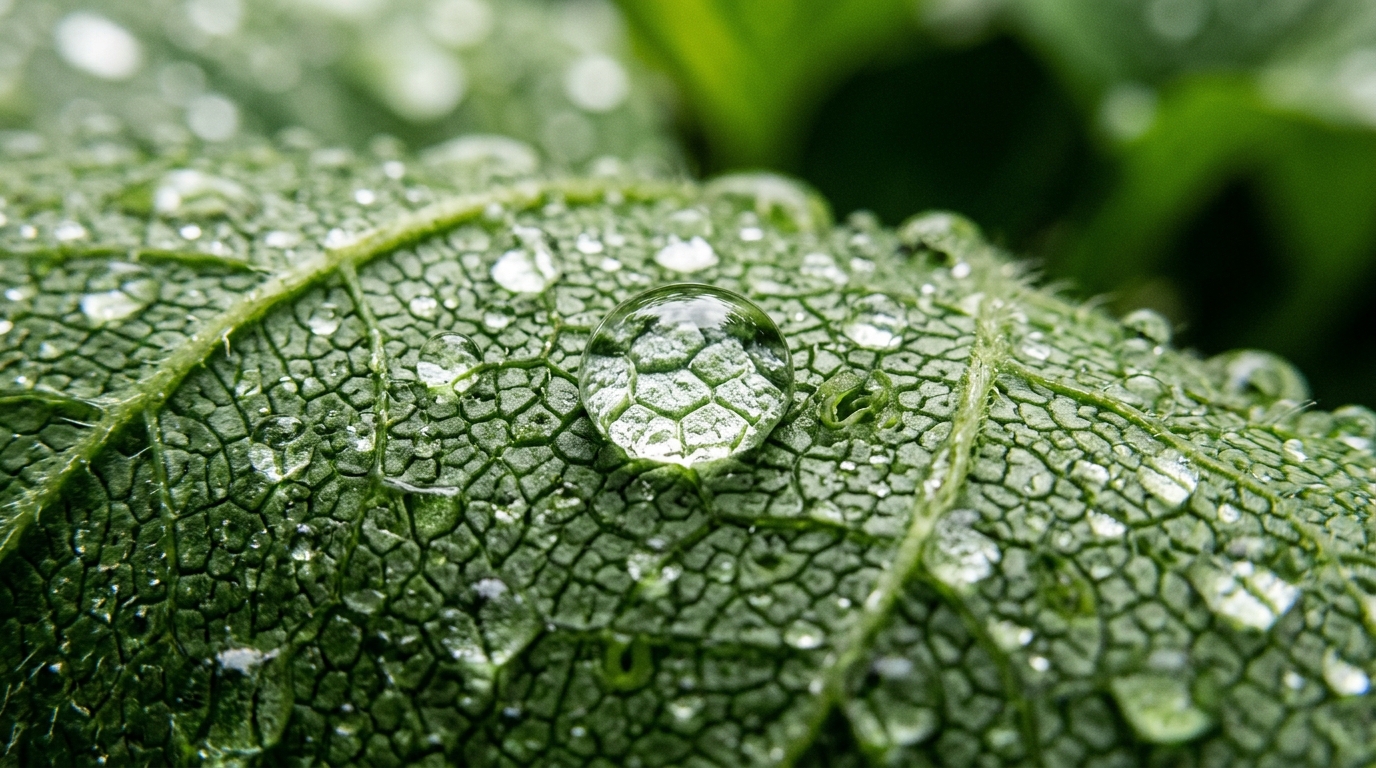 detailed cellular structures on leaf surface
