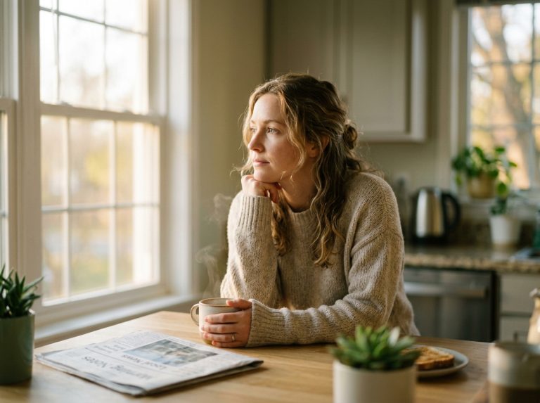 woman contemplating morning routine metabolic health