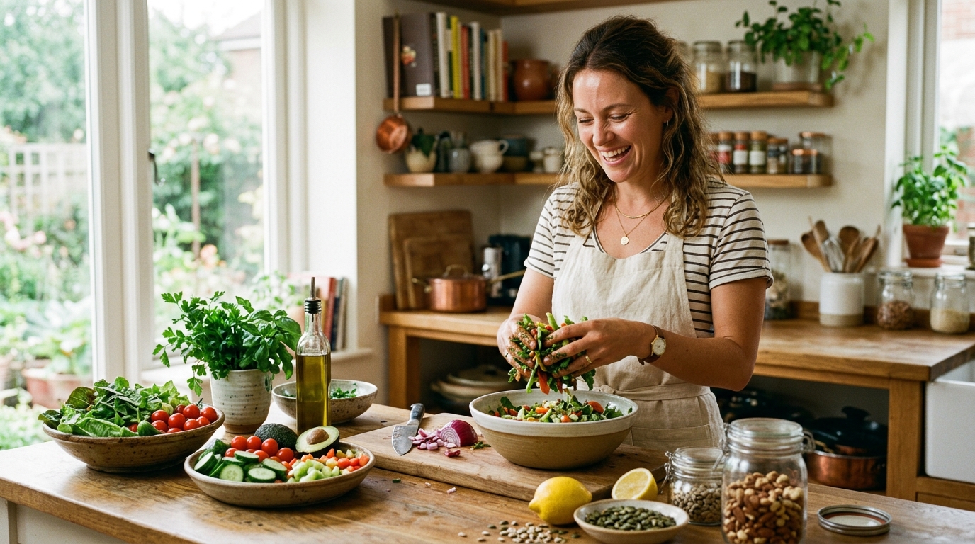 woman cooking healthy meal metabolic wellness ripple effects