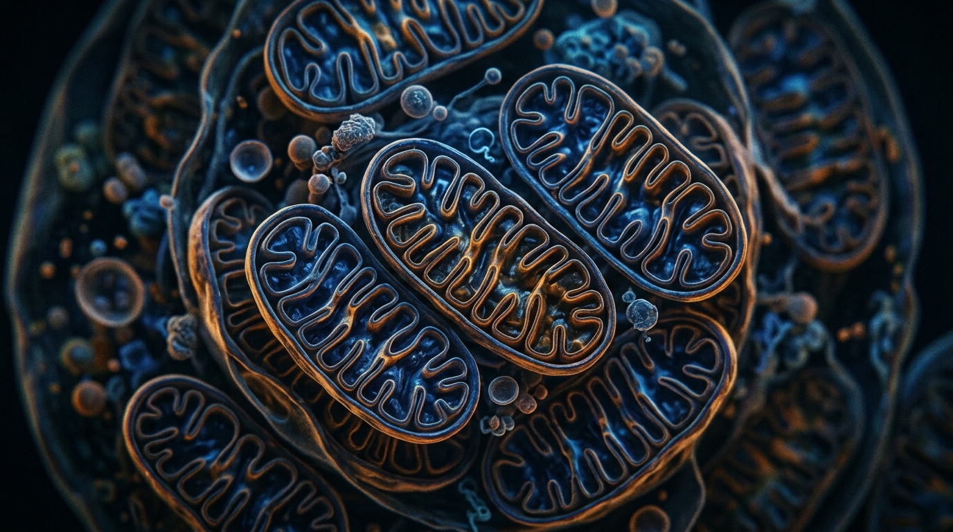 cellular mitochondria structures under microscope magnification