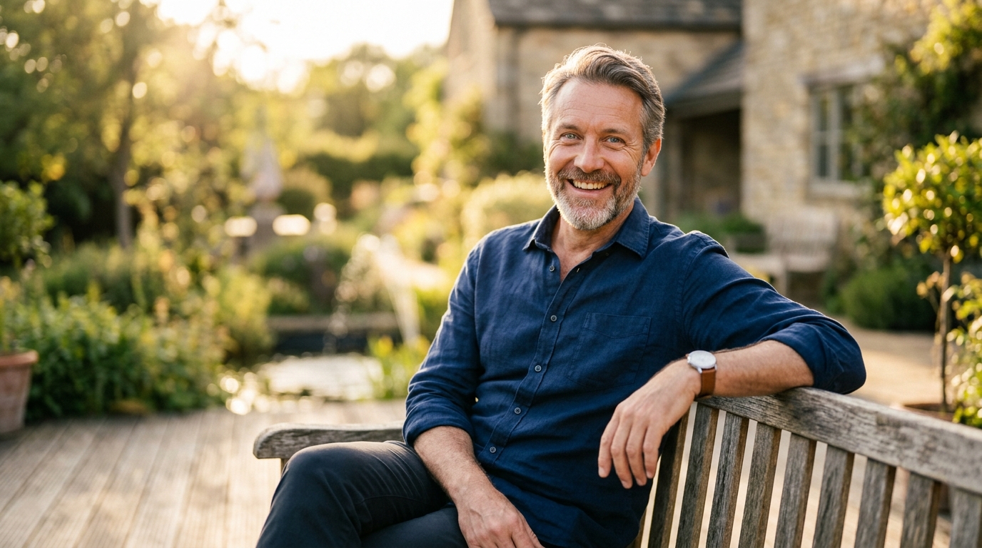 man with bright alert expression showing renewed vitality