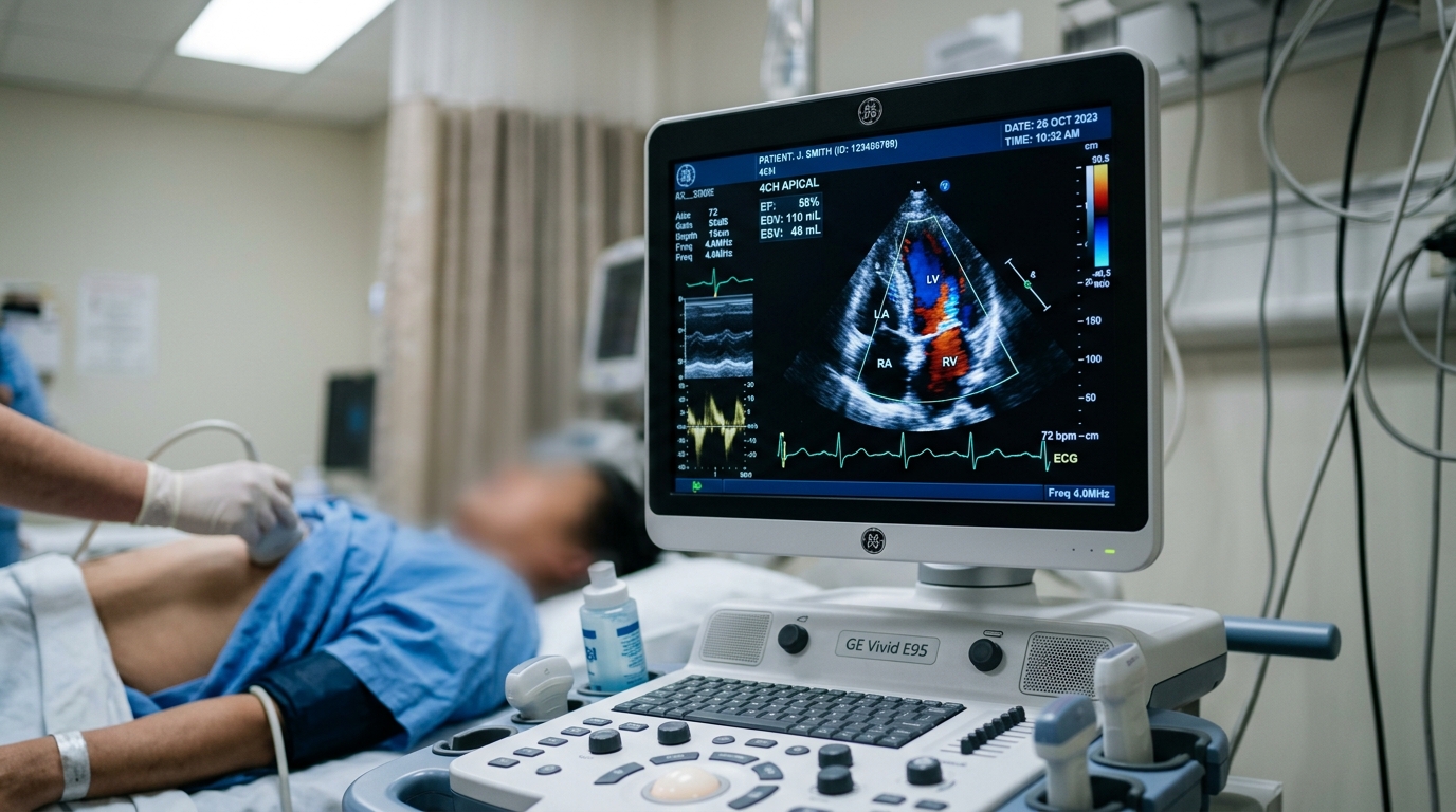 cardiac test results on medical monitor