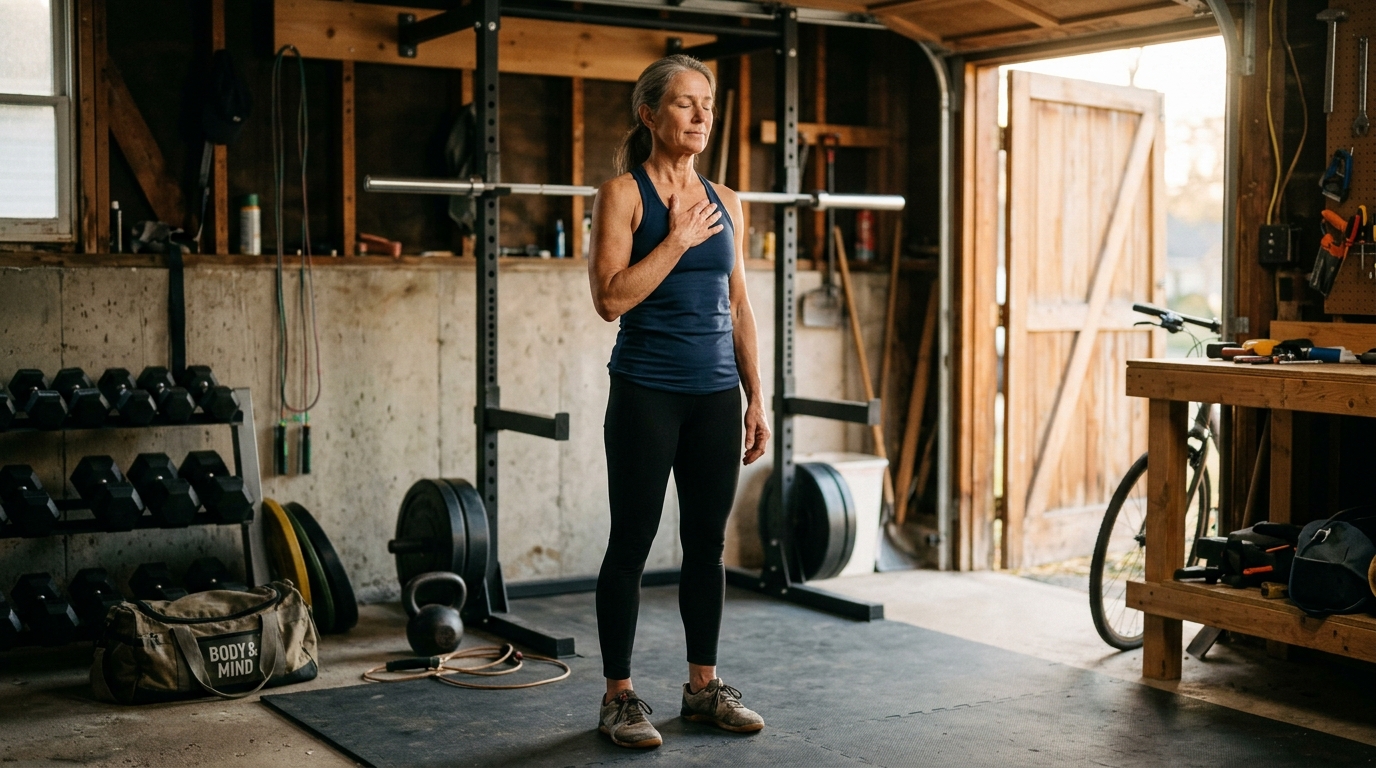 athlete listening to heart before training