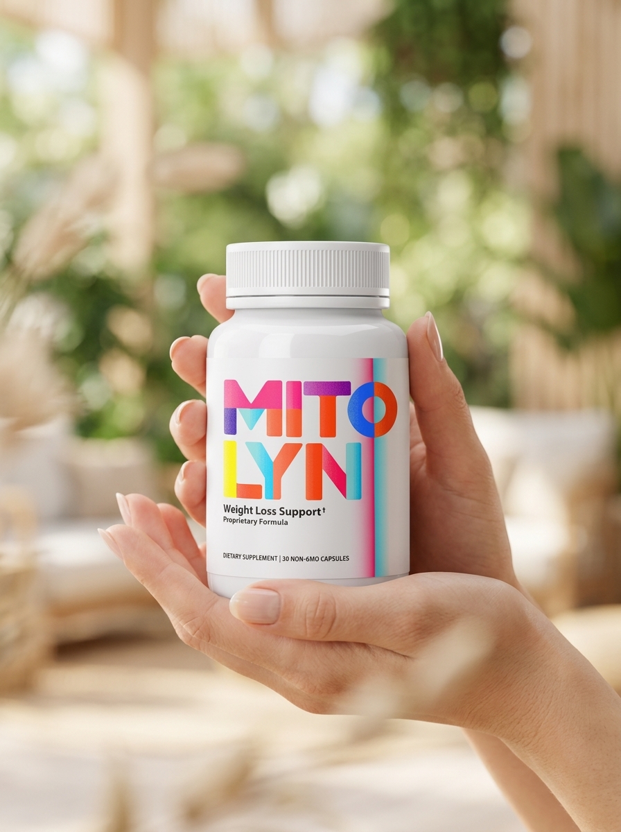 Mitolyn mitochondria support supplement bottle in hands
