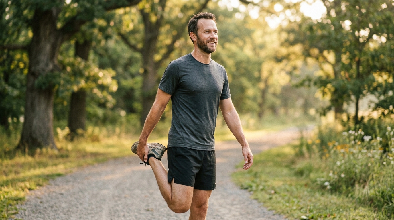 satisfied runner after effortless morning workout