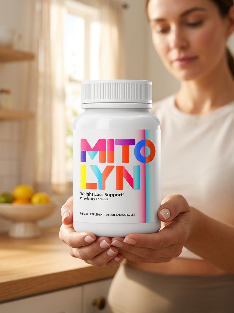 Mitolyn mitochondrial supplement bottle hands