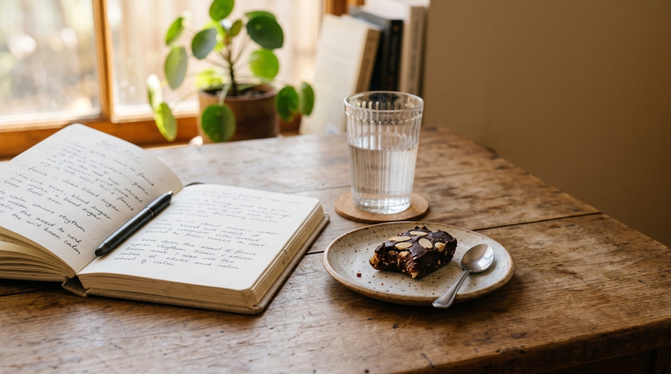 Why Your Brain Goes Quiet After Something Sweet editorial visual: sweet snack fog