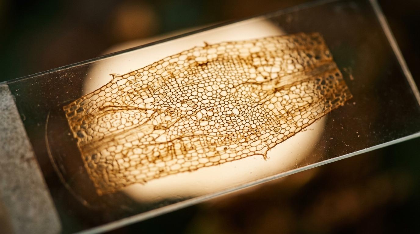 translucent biological tissue lit from behind macro close up