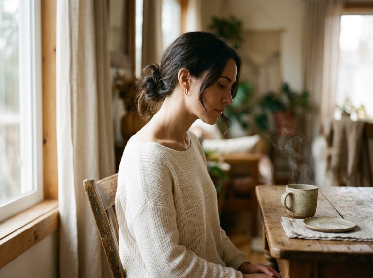 woman in morning light quiet contemplative beauty ritual