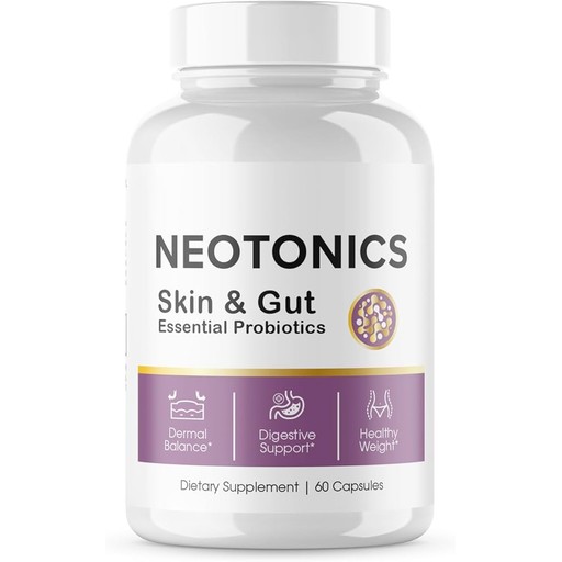 Neotonics supplement bottle on linen morning surface