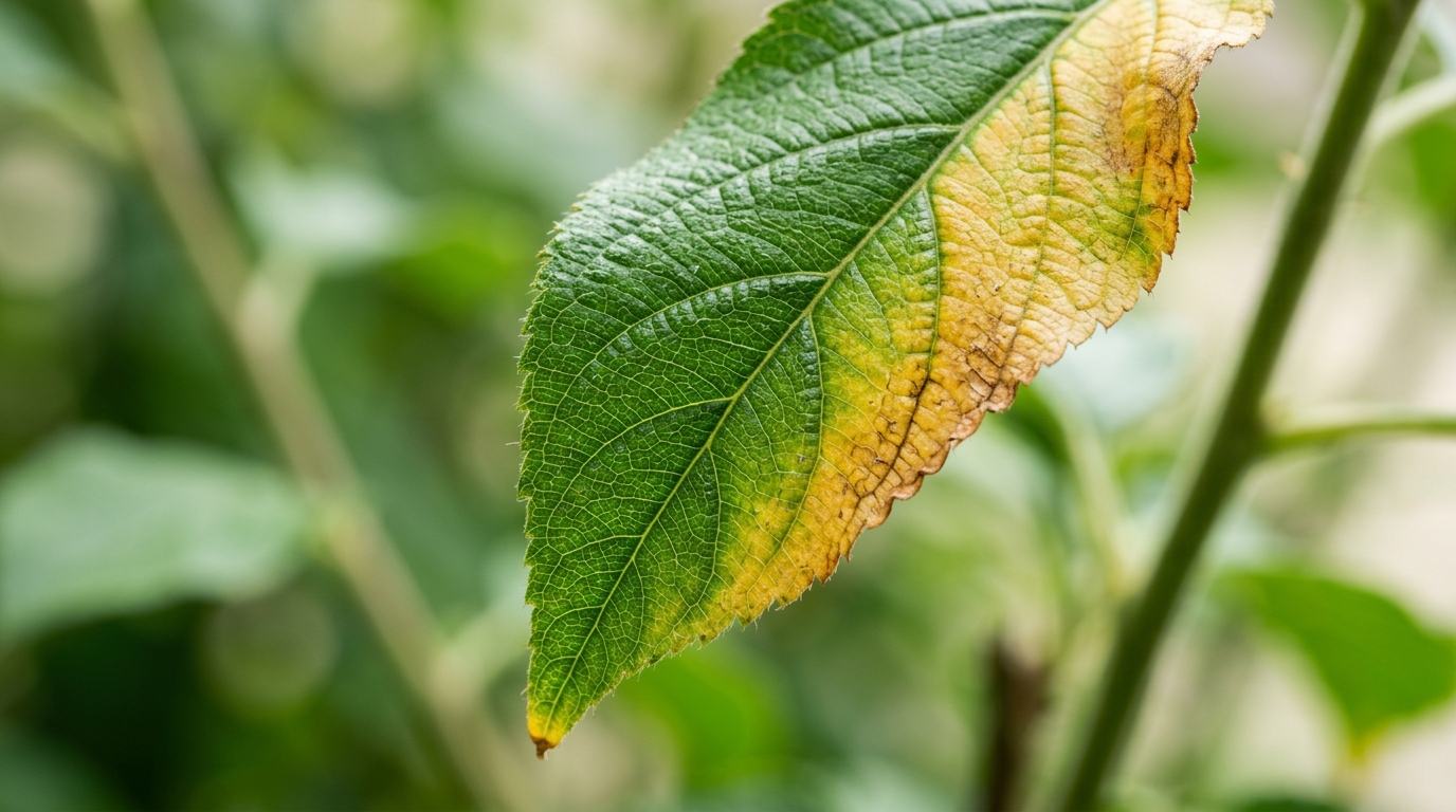 macro leaf detail showing gradual fading texture and color