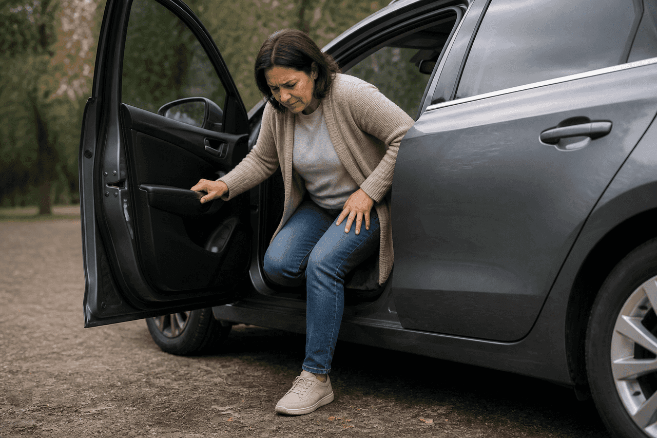 Why Can Getting Out Of The Car Feel Harder Than The Drive? editorial visual