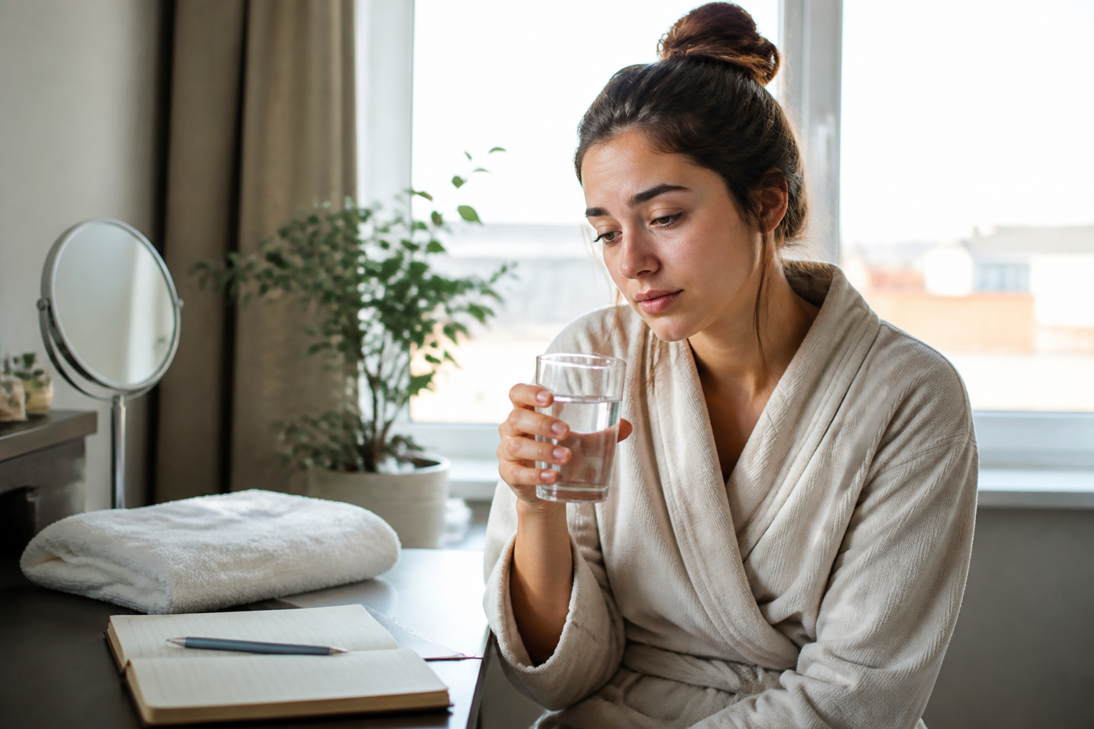 How Does A Tired-Looking Complexion Change The Next Day? editorial visual