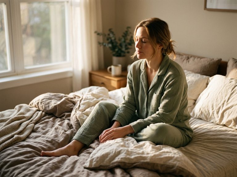 woman finding morning calm after anxiety